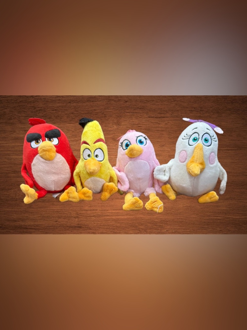 ANGRY BIRDS PLUSH BUNDLE OF 4 ANIMALS.PINK STELLA /CHUCK  /RED BIRD AND MATILDA.